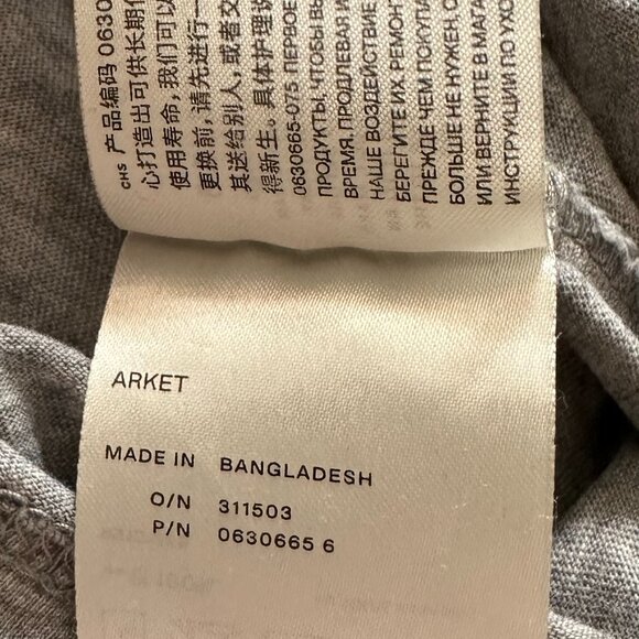 ARKET MEN’S GREY ORGANIC COTTON T-SHIRT – SIZE M - Picture 4 of 6